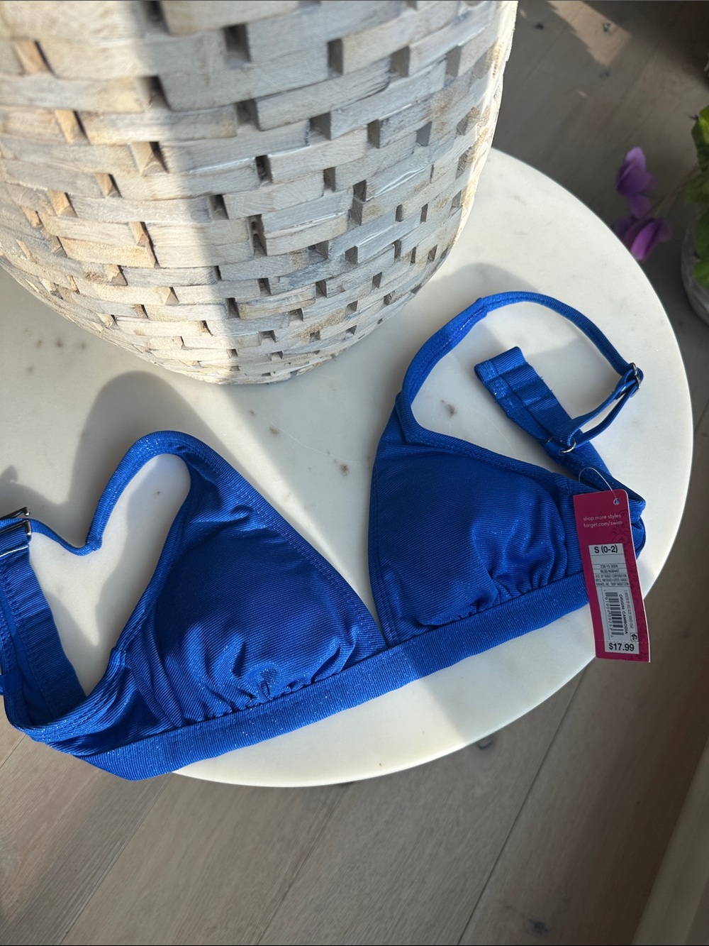 Xhilaration Juniora Royal Blue Triangle Bikini Top